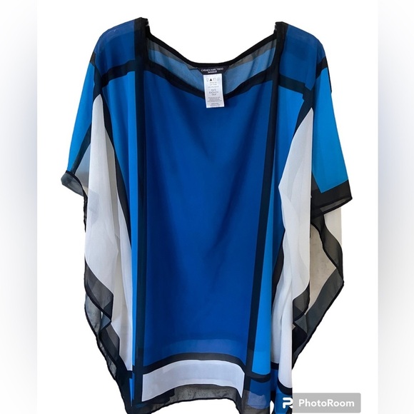Carmen Marc Valvo swim cover size XS/S In color block blue/white/black - Picture 1 of 3